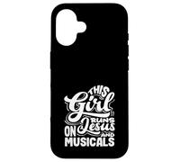 Cette fille court sur Jésus et aime les comédies musicales Coque pour iPhone 16