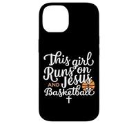 Cette Fille Court sur Jésus et Basket-Ball Bible Religion God Pray Coque pour iPhone 14