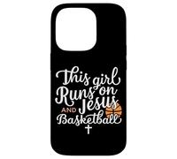 Cette Fille Court sur Jésus et Basket-Ball Bible Religion God Pray Coque pour iPhone 14 Pro