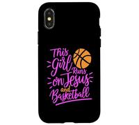 Cette Fille Court sur Jésus et Basket-Ball Bible Religion God Pray Coque pour iPhone X/XS
