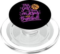 Cette Fille Court sur Jésus et Basket-Ball Bible Religion God Pray PopSockets PopGrip pour MagSafe