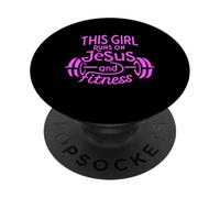 Cette Fille Court sur Jésus et la Musique Bible Religious God Piano PopSockets PopGrip Adhésif