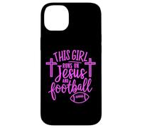 Cette Fille Court sur Jésus et Le Football Bible Religion Dieu Priez Coque pour iPhone 14 Plus