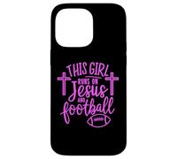 Cette Fille Court sur Jésus et Le Football Bible Religion Dieu Priez Coque pour iPhone 14 Pro Max