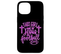 Cette Fille Court sur Jésus et Le Football Bible Religion Dieu Priez Coque pour iPhone 15