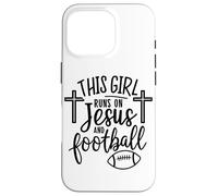 Cette Fille Court sur Jésus et Le Football Bible Religion Dieu Priez Coque pour iPhone 16 Pro