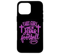 Cette Fille Court sur Jésus et Le Football Bible Religion Dieu Priez Coque pour iPhone 16 Pro Max