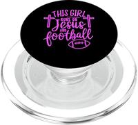 Cette Fille Court sur Jésus et Le Football Bible Religion Dieu Priez PopSockets PopGrip pour MagSafe