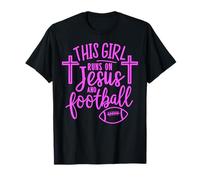 Cette Fille Court sur Jésus et Le Football Bible Religion Dieu Priez T-Shirt