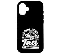 Cette fille court sur le thé et adore les comédies musicales Coque pour iPhone 16