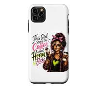 Cette Fille Court sur Un café et des Films d'horreur pour Halloween Coque pour iPhone 11 Pro Max