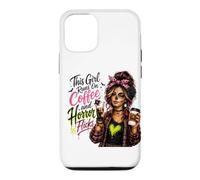 Cette Fille Court sur Un café et des Films d'horreur pour Halloween Coque pour iPhone 12/12 Pro
