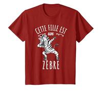 Cette Fille Est Un Zèbre T-Shirt, Enfant, Canneberge, 4 Ans