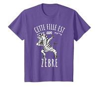 Cette Fille Est Un Zèbre T-Shirt, Enfant, Violet Chiné, 6 Ans