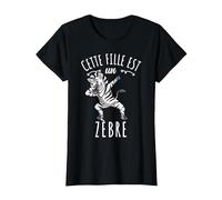 Cette Fille Est Un Zèbre T-Shirt, Femme, Noir, S