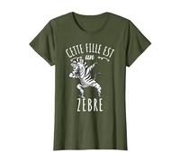 Cette Fille Est Un Zèbre T-Shirt, Femme, Olive, S