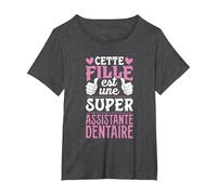Cette Fille Est Une Super Assistante Dentaire T-Shirt, Femme Grandes Tailles, Chiné Foncé, 5X