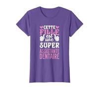 Cette Fille Est Une Super Assistante Dentaire T-Shirt, Femme, Violet Chiné, S
