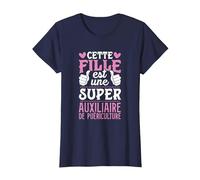 Cette Fille Est Une Super Auxiliaire de Puériculture T-Shirt, Femme, Bleu Marine, L
