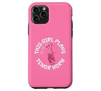 Cette fille joue du cor ténor, une musicienne de cuivres Coque pour iPhone 11 Pro