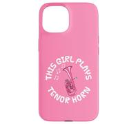Cette fille joue du cor ténor, une musicienne de cuivres Coque pour iPhone 15