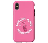 Cette fille joue du cor ténor, une musicienne de cuivres Coque pour iPhone X/XS