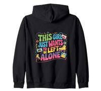 Cette Fille Veut Juste qu'on la Laisse Tranquille Design Sweat à Capuche