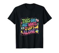 Cette Fille Veut Juste qu'on la Laisse Tranquille Design T-Shirt