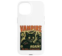 Cette Fois, C'est Vampire Cat Horror Dark Funny Night. Coque pour iPhone 15