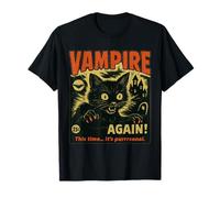 Cette Fois, C'est Vampire Cat Horror Dark Funny Night. T-Shirt