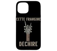 Cette Frangine Dechire Guitare Gothique Rocker Squelette Coque pour iPhone 15