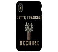 Cette Frangine Dechire Guitare Gothique Rocker Squelette Coque pour iPhone X/XS