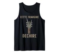 Cette Frangine Dechire Guitare Gothique Rocker Squelette Débardeur