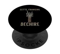 Cette Frangine Dechire Guitare Gothique Rocker Squelette PopSockets PopGrip Adhésif