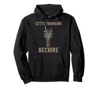 Cette Frangine Dechire Guitare Gothique Rocker Squelette Sweat à Capuche