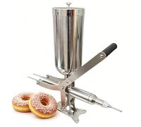 Cette Machine Manuelle à Beignets, Outil de Remplissage de crème pâtissière et gelée en Acier Inoxydable, est idéale pour Les pâtisseries Maison et Les Restaurants de Churros.