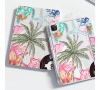 Cette magnifique et mignonne coque arrière en acrylique transparent à double face peinte avec des éléments marins de dessin animé comme des étoiles de mer, des tortues, des coquillages et des fleurs e