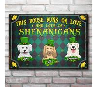 Cette Maison Fonctionne Grâce À l'amour Et À Beaucoup De Manigances - Chien Personnalisé Tapis De Porte Antidérapant Paillasson De Bienvenue Tapis De Bain pour Bain Salon 40X60Cm