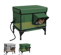 Cette Maison pour Chat Pliable est Facile à Monter, résistante à l'humidité et imperméable, ce Qui la Rend idéale pour Une Utilisation sur Une terrasse. (Vert,M,Pas de Coussin Chauffant)