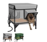 Cette Maison pour Chat Pliable est Facile à Monter, résistante à l'humidité et imperméable, ce Qui la Rend idéale pour Une Utilisation sur Une terrasse. (Gris,L,Pas de Coussin Chauffant)