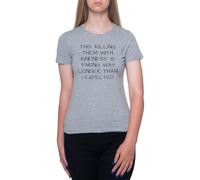 Cette Méthode Qui Consiste À Les Tuer par La Gentillesse Prend Beaucoup Plus De Temps T-Shirt À Manches Courtes Gris À Col Rond pour Femme T-Shirt Short Sleeve Grey Crewneck Tee for Women