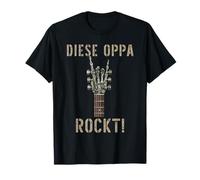 Cette Oppa Rockt! Guitare Squelette Main Rock T-Shirt