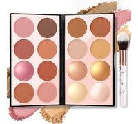 Cette palette de maquillage professionnelle 16 couleurs combine blush, contouring et highlighter en un seul produit, pour un teint naturellement éclatant et des contours du visage parfaitem