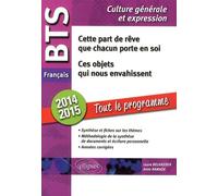 Cette Part De Rêve Que Chacun Porte En Soi - Ces Objets Qui Nous Envahissent - Bts Français, Épreuve De Culture Générale Et Expression 2014-2015
