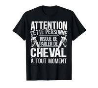 Cette Personne Risque De Parler De Cheval Cadeau Équitation T-Shirt Graphique avec Valeur, Homme, Noir, L