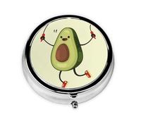 Cette petite boîte à pilules ronde imprimée en corde d'avocat est un organisateur portable de pilules et de vitamines, parfait pour les poches, les sacs à main et les voyages.