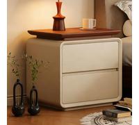 Cette Petite Table de Chevet Moderne, avec Son Meuble de Rangement en Cuir et Ses Deux tiroirs, est idéale pour la Chambre ou Le Salon. Elle est livrée entièrement assemblée (Gris, 30 x 40 x