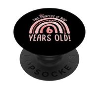 Cette Princesse a 6 Ans ! 6e Anniversaire Sixième Anniversaire PopSockets PopGrip Adhésif