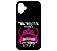 Cette Princesse est née en Janvier Funny Jan Birthday Queen Coque pour iPhone 16 Plus