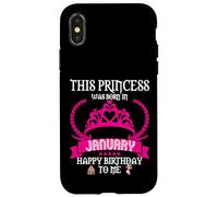 Cette Princesse est née en Janvier Funny Jan Birthday Queen Coque pour iPhone X/XS